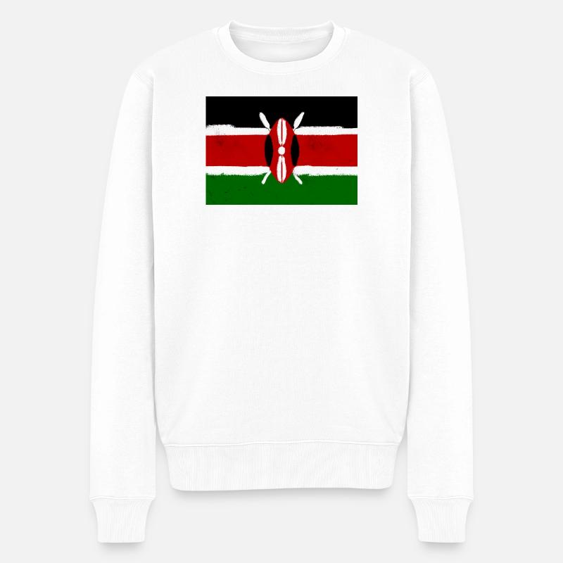 Drapeau du Kenya - Pull Premium bio Homme - blanc