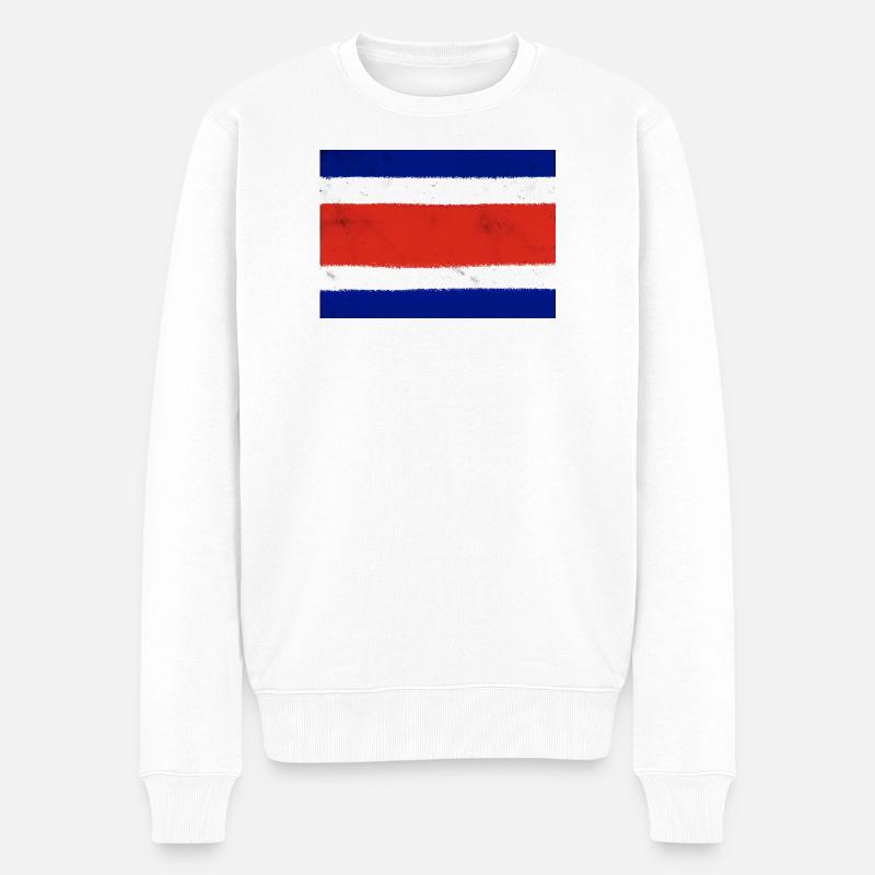 Flagge von Costa Rica - Männer Premium Bio Pullover - Weiß
