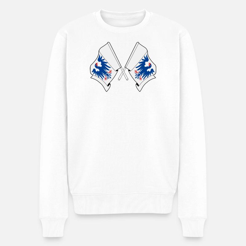 Drapeaux Värmland croisés – Suède - Pull Premium bio Homme - blanc