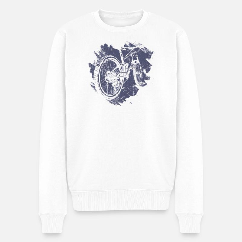 Retro Fahrrad Getriebe Illustration - Männer Premium Bio Pullover - Weiß