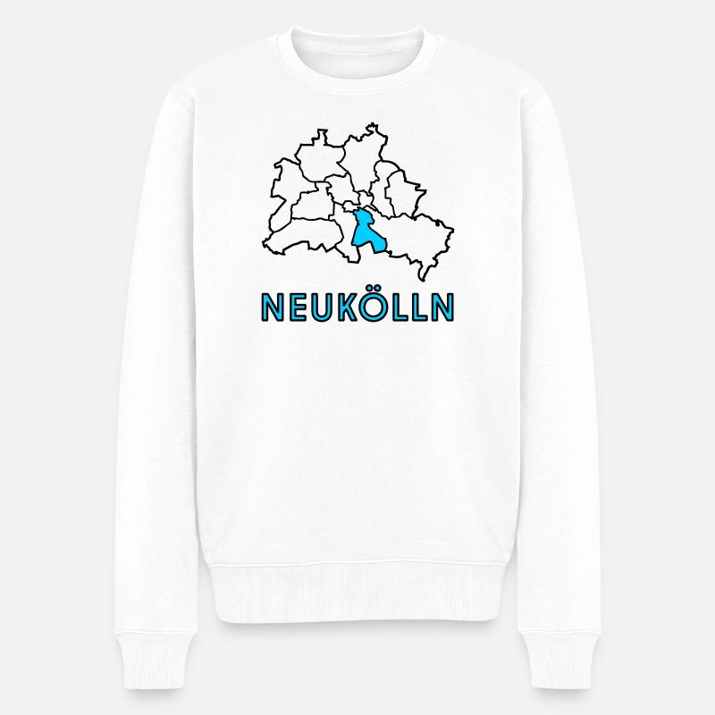 NEUKÖLLN, Stadtteil von Berlin - Männer Premium Bio Pullover - Weiß
