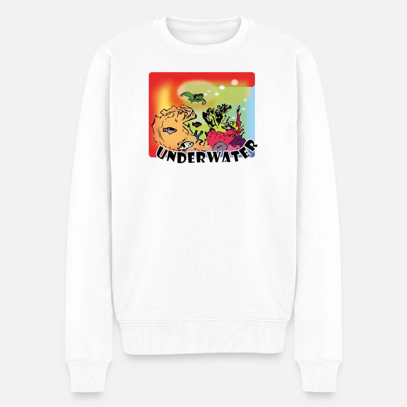 Unterwasserwelt - Männer Premium Bio Pullover - Weiß