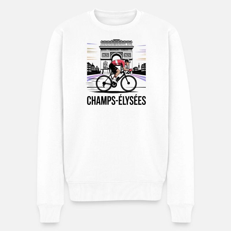Sprint final aux Champs-Élysées - Cyclisme - Pull Premium bio Homme - blanc