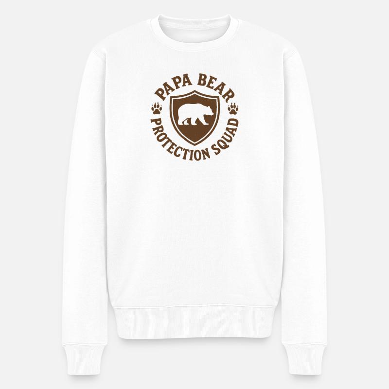Papa Bärenschutztrupp - Männer Premium Bio Pullover - Weiß