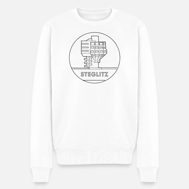 Steglitz mit Bierpinsel - Männer Premium Bio Pullover - Weiß