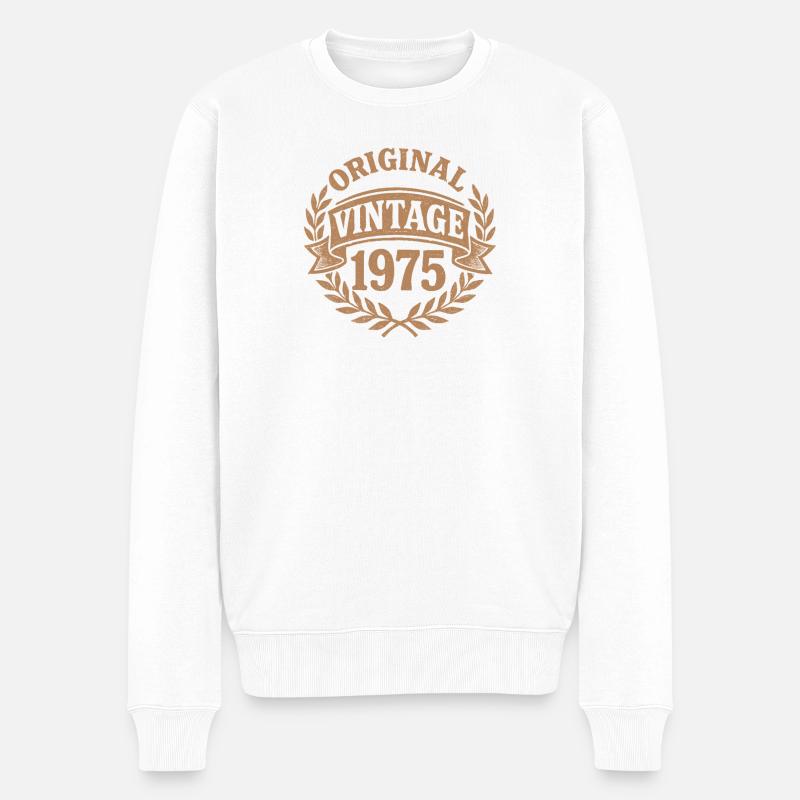 Original Jahrgang 1975 Klassiker - Männer Premium Bio Pullover - Weiß