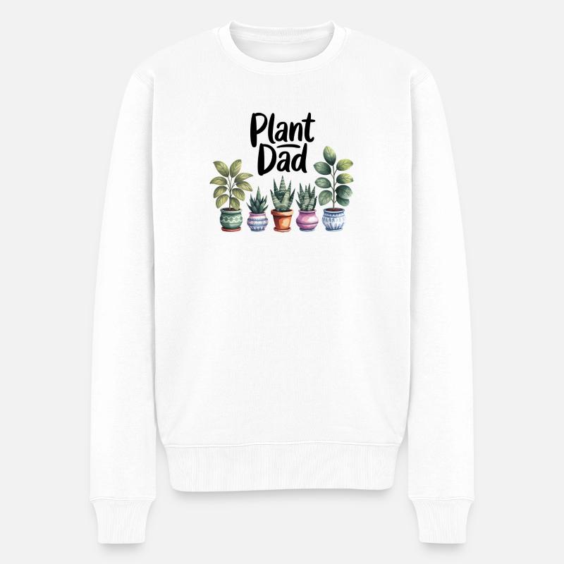 Pflanze Papa - Männer Premium Bio Pullover - Weiß