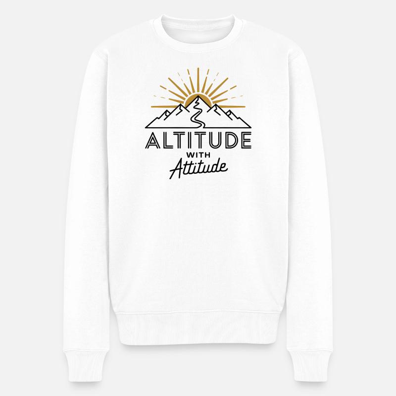 Höhe mit Fluglage - Männer Premium Bio Pullover - Weiß