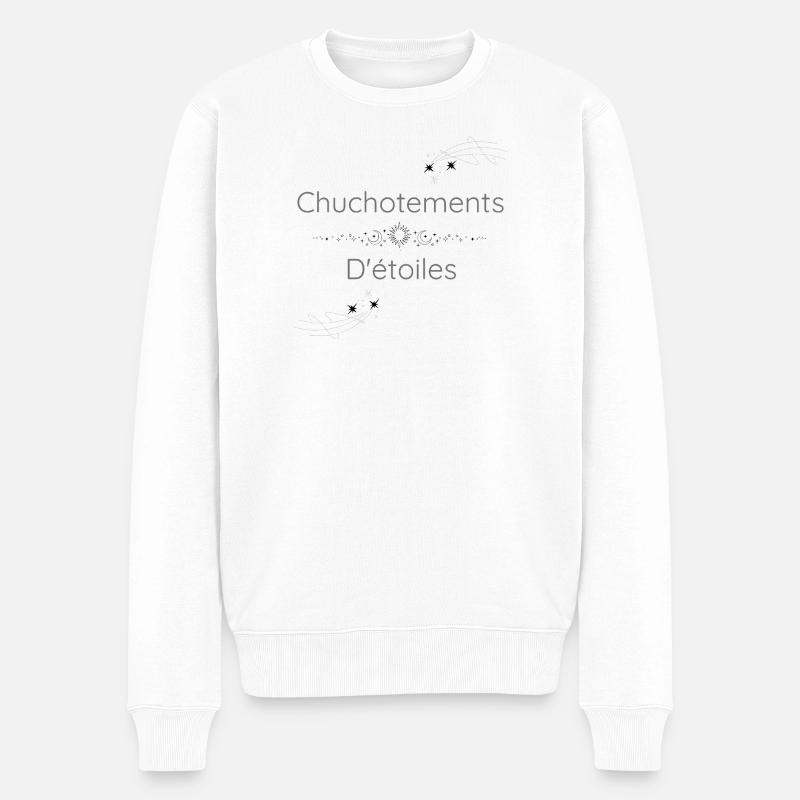 "Flüstern von Sternen" - Männer Premium Bio Pullover - Weiß