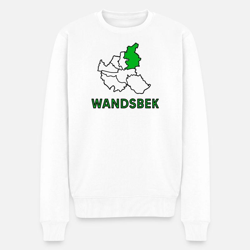 Wandsbek, Stadtviertel von Hamburg - Männer Premium Bio Pullover - Weiß