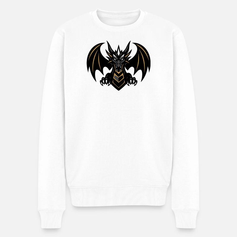 DRAGON LEVEL 1 - Männer Premium Bio Pullover - Weiß