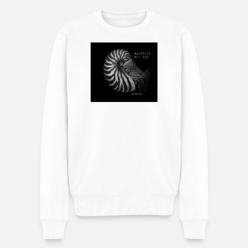 Perlboot - Nautilus - Männer Premium Bio Pullover - Weiß