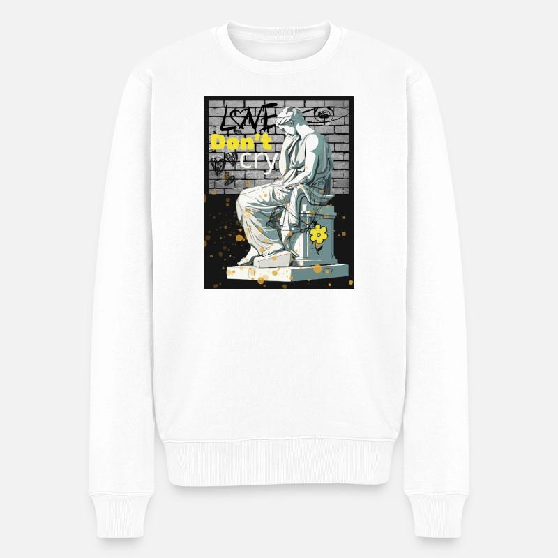 Weine nicht - Männer Premium Bio Pullover - Weiß