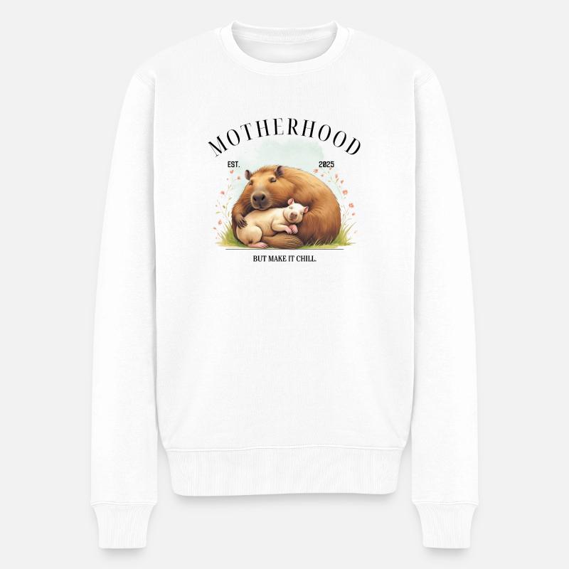 Motherhood 2025 – But Make It Chill - Männer Premium Bio Pullover - Weiß
