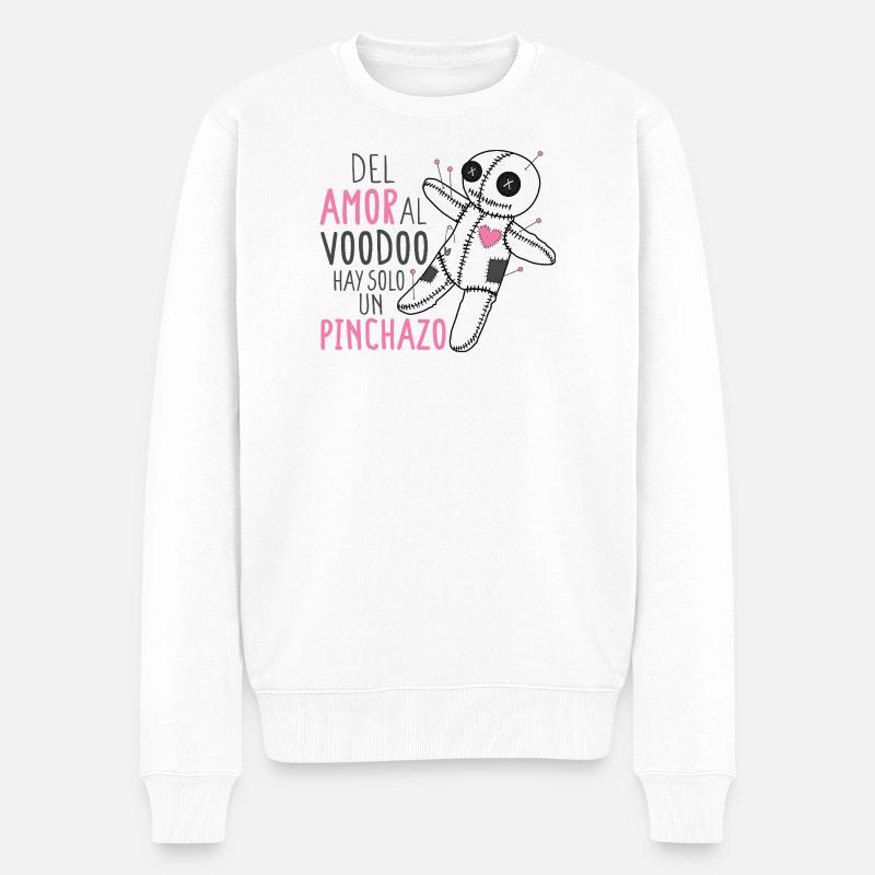 Ich voodoo - Männer Premium Bio Pullover - Weiß