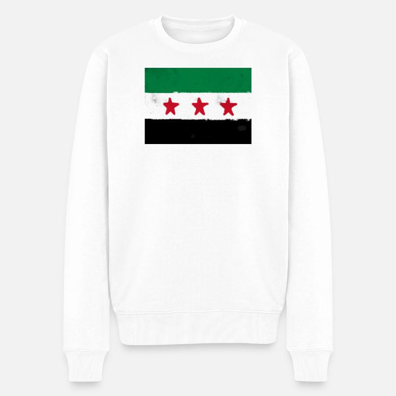 Flagge von Syrien - Männer Premium Bio Pullover - Weiß