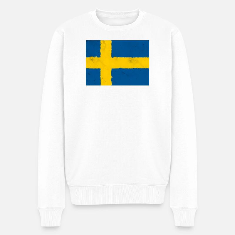 Flagge von Schweden - Männer Premium Bio Pullover - Weiß