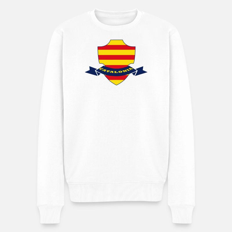 Katalonien - Männer Premium Bio Pullover - Weiß