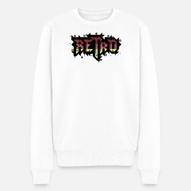 PETSCII Graffiti Retro - Männer Premium Bio Pullover - Weiß
