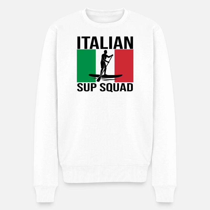 Italian SUP Crew Paddle-Shirt - Männer Premium Bio Pullover - Weiß