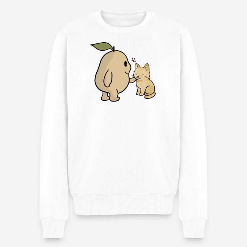 Tama et Cat - Pull Premium bio Homme - blanc