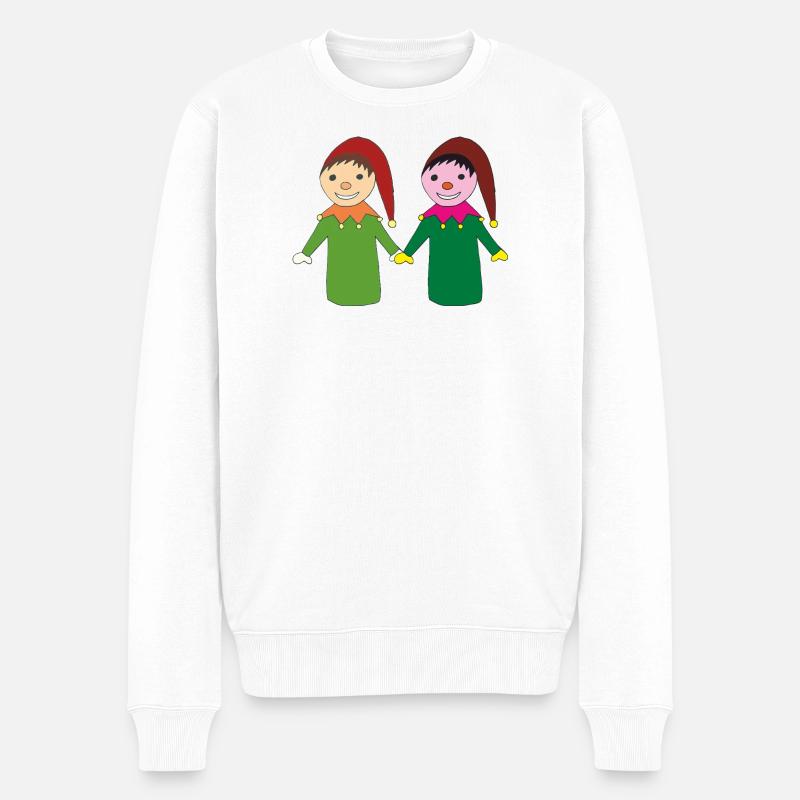 Fröhliche kasperl freunde - Männer Premium Bio Pullover - Weiß