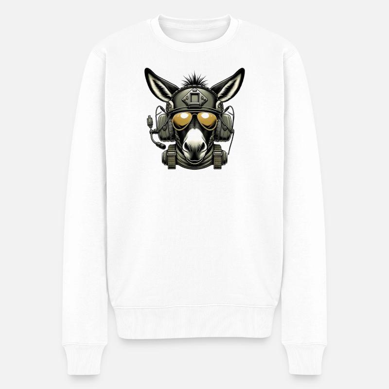 Conception militaire de l’âne - Pull Premium bio Homme - blanc
