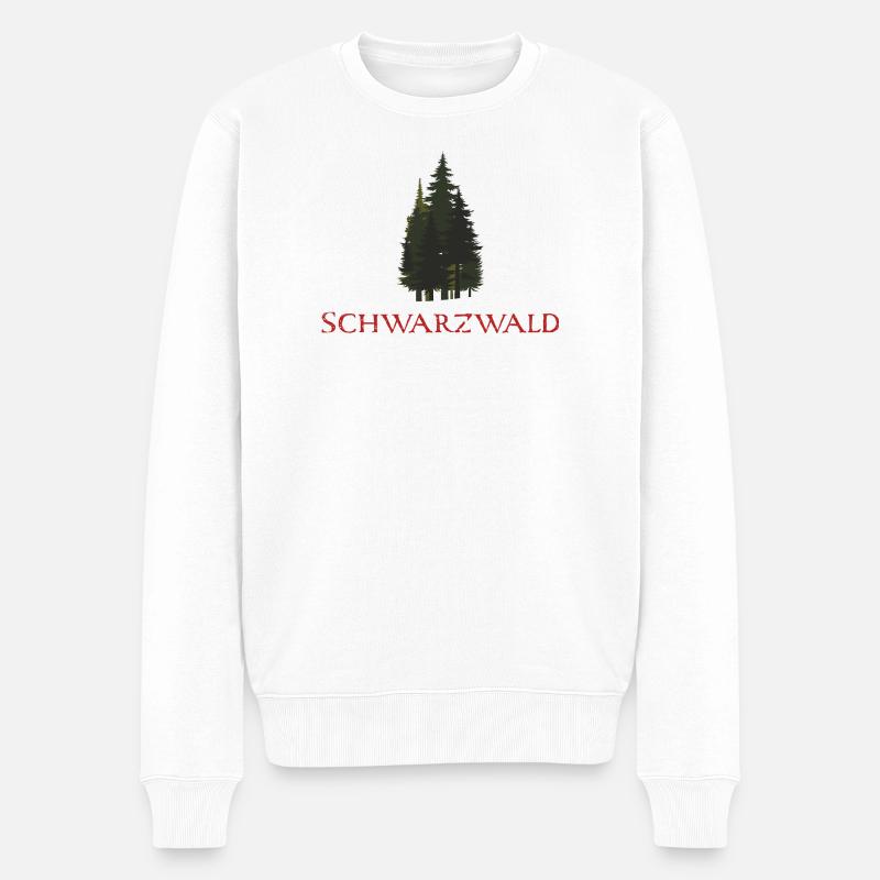 Waldmontage Naturdesign Schwarzwald - Männer Premium Bio Pullover - Weiß