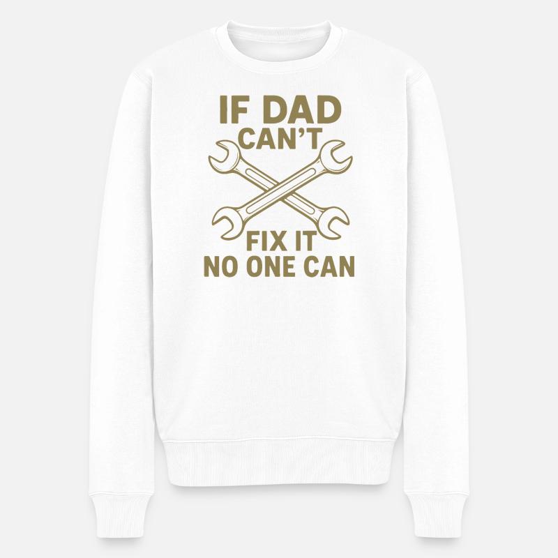 Papa Vater Dad Sprüche Heimwerker Handwerker - Männer Premium Bio Pullover - Weiß