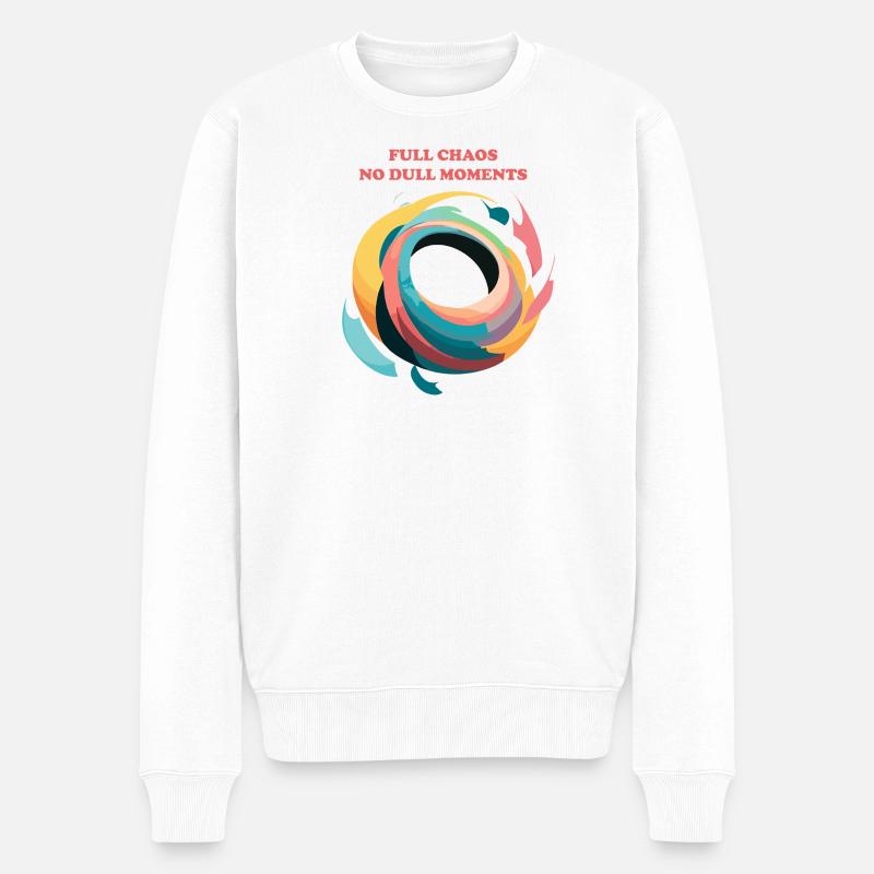 Spirale abstraite du chaos - Pull Premium bio Homme - blanc
