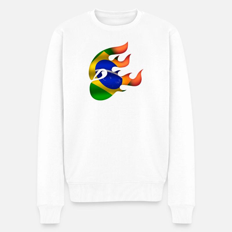 Drapeau du Brésil - Brésil - Ninja - Pull Premium bio Homme - blanc