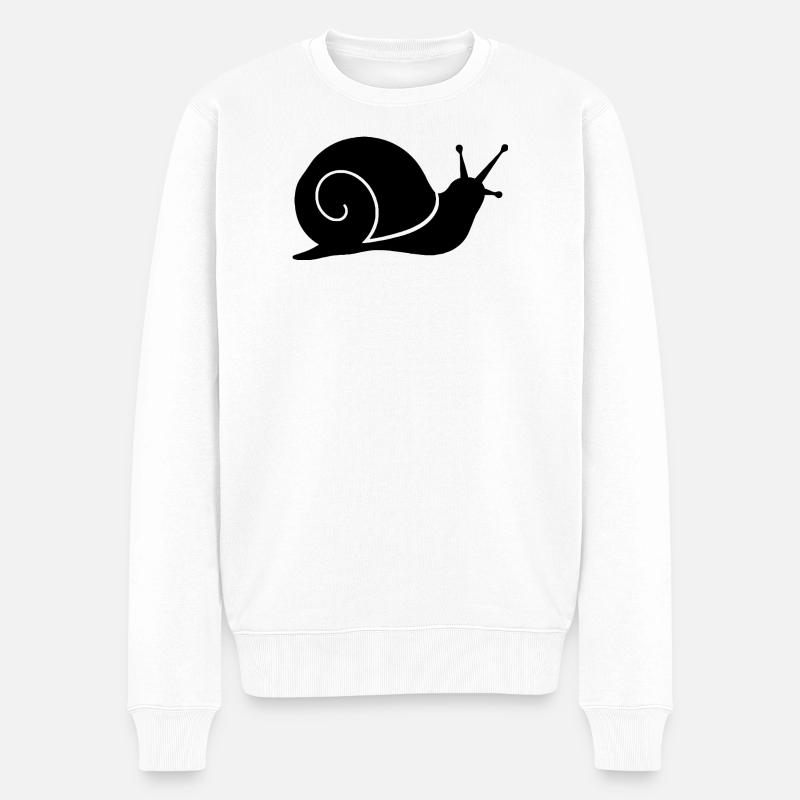 Silhouette d’escargot simple - Pull Premium bio Homme - blanc