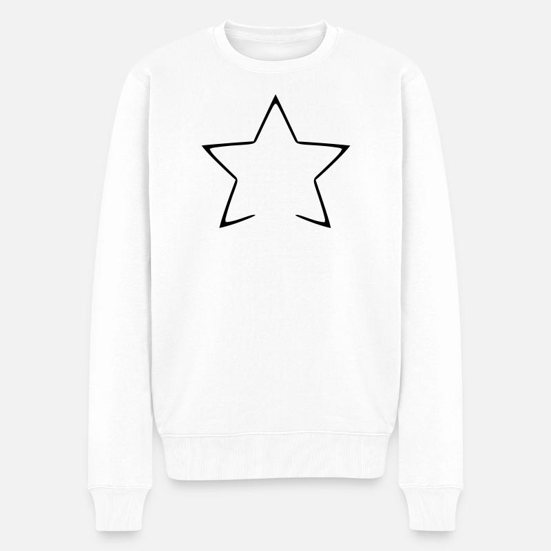 Himmlisches Hemd mit Sternennachtmuster - Männer Premium Bio Pullover - Weiß