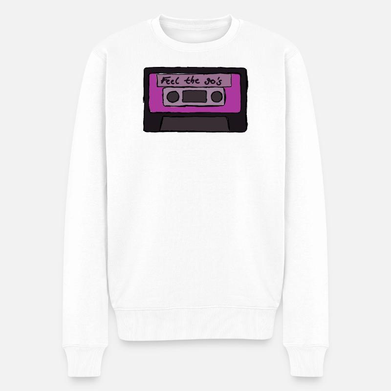 Feel the 90s - Männer Premium Bio Pullover - Weiß