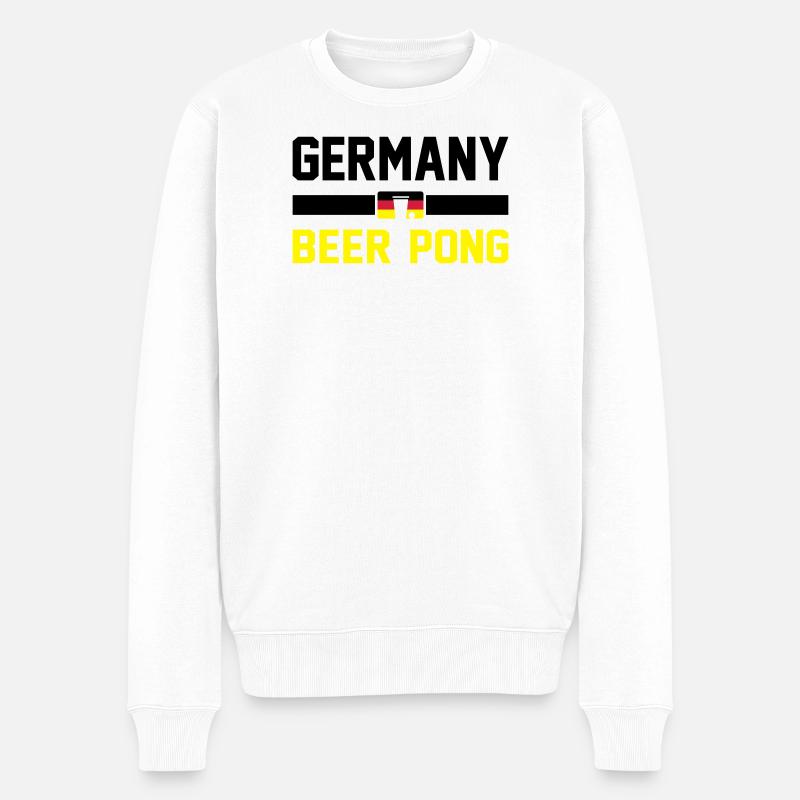 Bier Pong Deutschland - Männer Premium Bio Pullover - Weiß