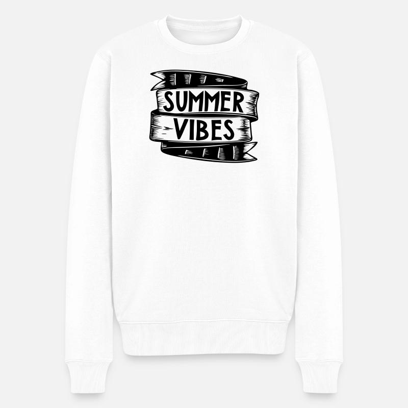 summer vibes | Vector graphic - Männer Premium Bio Pullover - Weiß