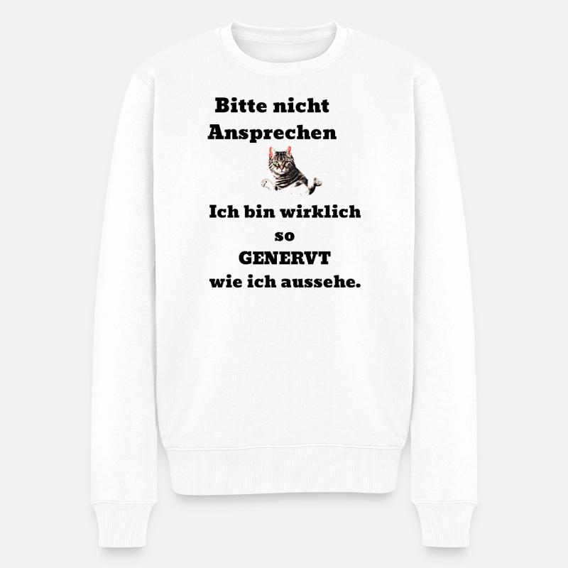 Dire chat agacé - Pull Premium bio Homme - blanc