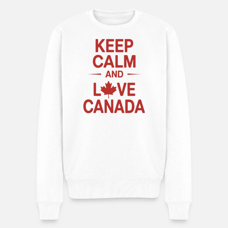 Conception canadienne de cœur d’amour - Pull Premium bio Homme - blanc