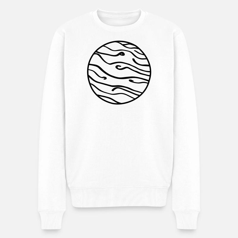 Planète Doodle de l’espace - Pull Premium bio Homme - blanc