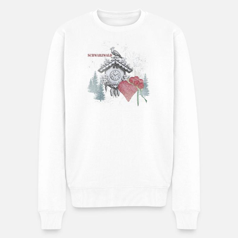 Aus dem Schwarzwald - Männer Premium Bio Pullover - Weiß