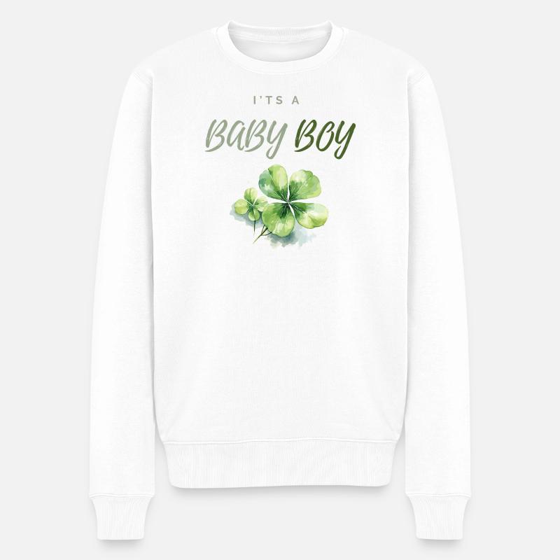 Kleiner Junge - Männer Premium Bio Pullover - Weiß