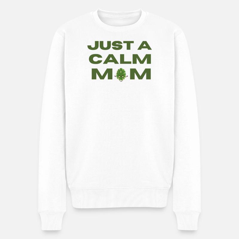 calm mom - Männer Premium Bio Pullover - Weiß