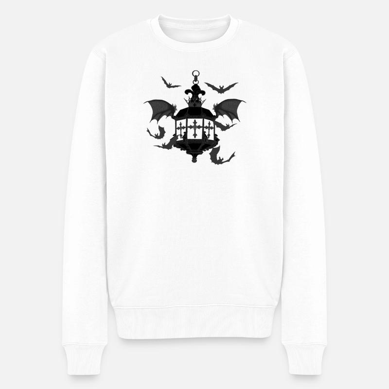 Goth laterne, fledermäuse - Männer Premium Bio Pullover - Weiß
