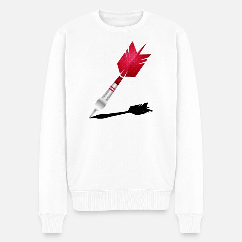 Roter Dartpfeil mit Schatten - Männer Premium Bio Pullover - Weiß