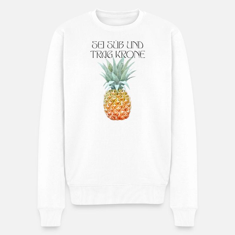 Sei süß und trag Krone - Männer Premium Bio Pullover - Weiß