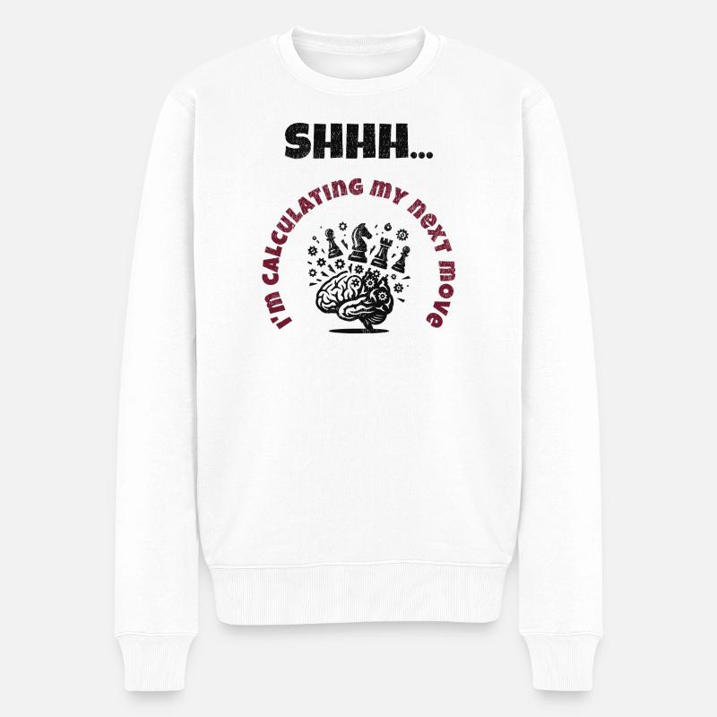 Berechnungsmodus Ein - Männer Premium Bio Pullover - Weiß