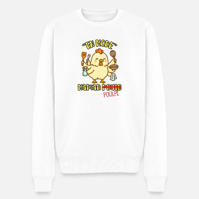 IM MAMA-HEN- (ODER OKTOPUS-) MODUS - Humor Tiere - Männer Premium Bio Pullover - Weiß