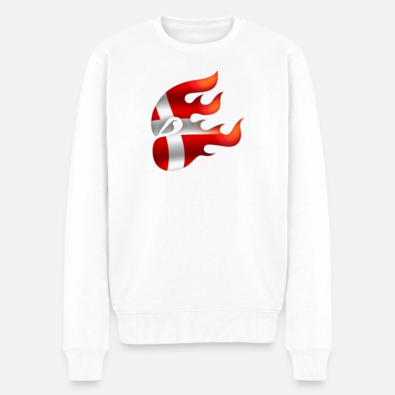 Flagge von Dänemark - Dänemark - Ninja - Männer Premium Bio Pullover - Weiß