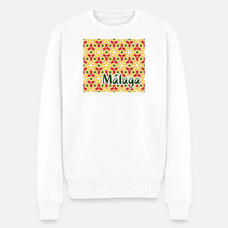 Straßenmauern Málaga 1 - Männer Premium Bio Pullover - Weiß