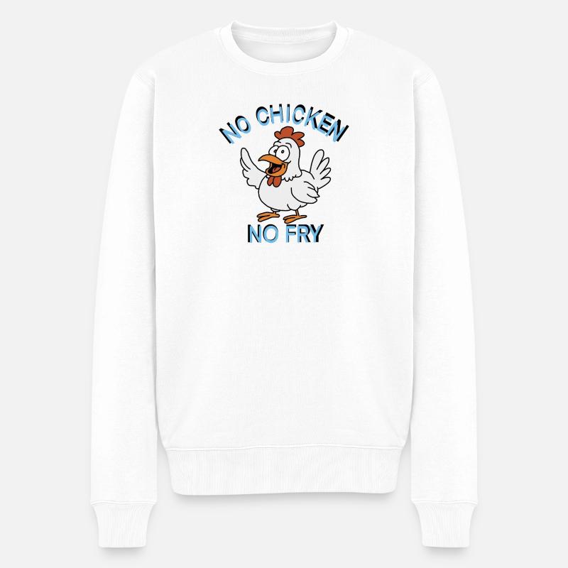 Humorvolle Henne - Männer Premium Bio Pullover - Weiß